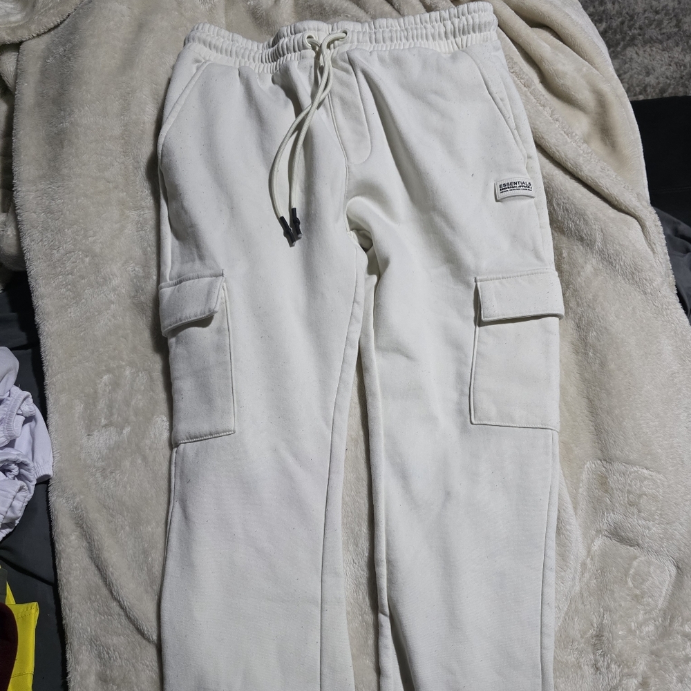 Essentials Cream Drawstring Pants
